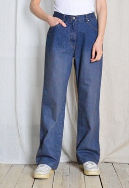 Y2K Faded Blue Wide Leg Womens Jeans