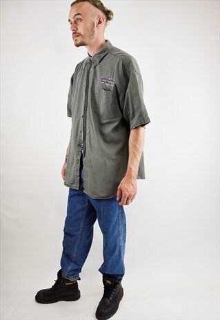 PRE-LOVED SHIRT W/HARLEY DAVIDSON EMBROIDERY. WORKWEAR STYLE