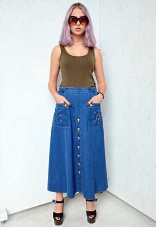 80S VINTAGE JEANS SKIRT