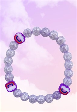 Rainbows - Purple Crackle Quartz Glitter Gemstone Bracelet