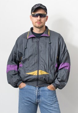 Vintage 90's track jacket bright multi colour windbreaker