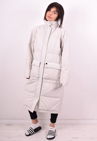 CHAMPION WOMENS VINTAGE PADDED JACKET XL WHITE 90S