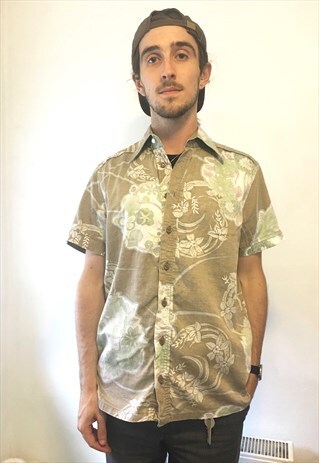 VINTAGE PRINTED PATTERN SHORT SLEEVE SHIRT