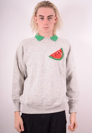 BEST COMPANY MENS VINTAGE SWEATSHIRT JUMPER MEDIUM GREY 90S