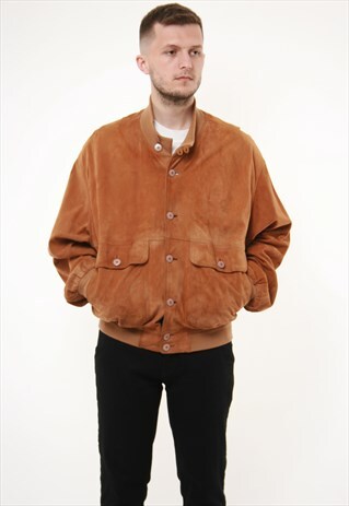 VINTAGE OLDSCHOOL CASUAL LAND SUEDE LEATHER JACKET 14186