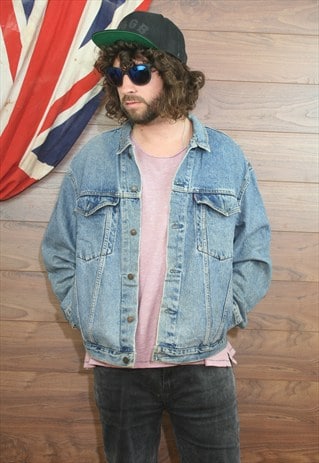 VINTAGE LEVIS DENIM JACKET STONEWASH BLUE LARGE (167)