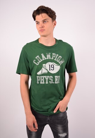 VINTAGE CHAMPION T-SHIRT TOP GREEN