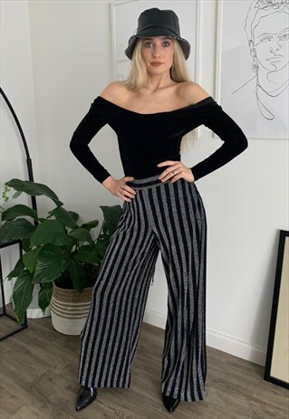 STRIPED LUREX PANTS