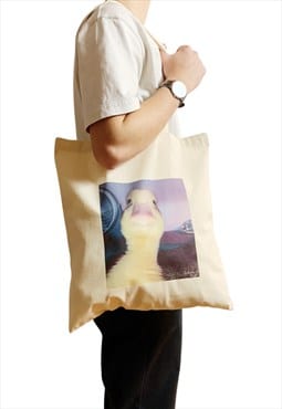 Duck Stare Funny Meme Tote Bag Staring Into Your Soul