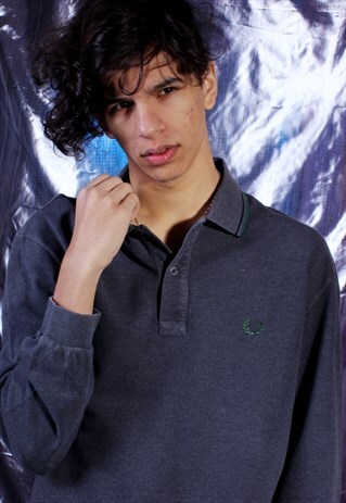 VINTAGE FRED PERRY GREY POLO SHIRT