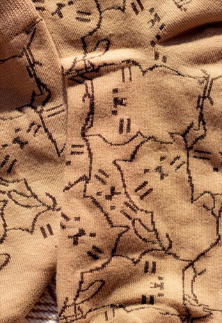 Brown Cute Cat Print Socks