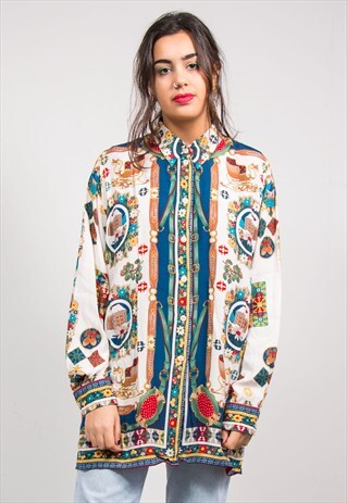VINTAGE 90'S CRAZY PATTERN SHIRT