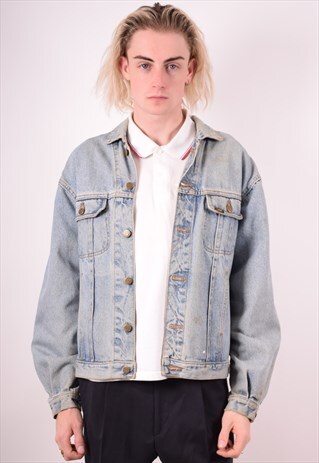 LEE MENS VINTAGE DENIM JACKET MEDIUM BLUE 90S