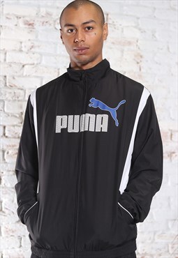 Vintage Puma Track Big Logo Jacket Black