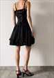 PRELOVED BLACK CORSET MINI DRESS WITH SILVER BUCKLES