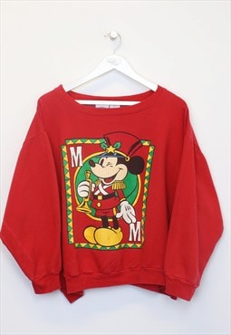 Vintage Women's Mickey Mouse sweatshirt in red. Best fits L