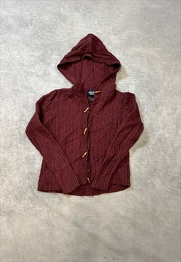 Eddie Bauer Knitted Cardigan Button Up Sweater with Hood