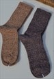 2 Pairs wool blend ribbed knit soft and cozy winter socks