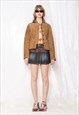 VINTAGE LEATHER JACKET Y2K SUEDE BLAZER IN BROWN