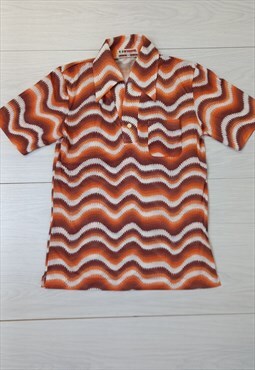 80's Vintage Mcgregor Shirt Orange Brown Wavy