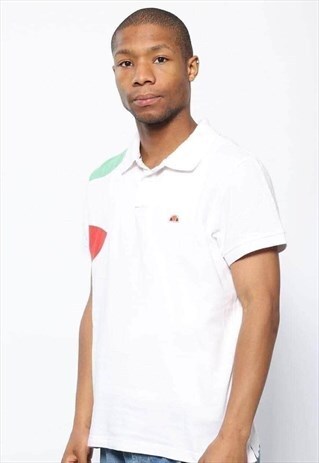 VINTAGE ELLESSE LOGO POLO SHIRT WHITE