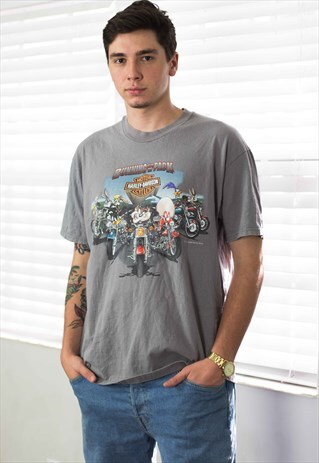 VINTAGE HARLEY DAVIDSON T-SHIRT LOGO XL 8.9