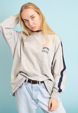 90'S RETRO MINIMALIST NEUTRAL SPORTS OVERSIZED SWEATESHIRT
