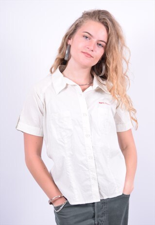 VINTAGE TOMMY HILFIGER SHIRT SHORT SLEEVE WHITE