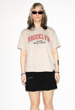 Vintage 90s Brooklyn t-shirt in beige