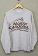 Vintage North Carolina Sweatshirt Grey Marl With Graphic 90s