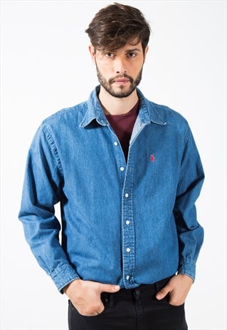 VINTAGE POLO RALPH LAUREN DENIM SHIRT / S5469