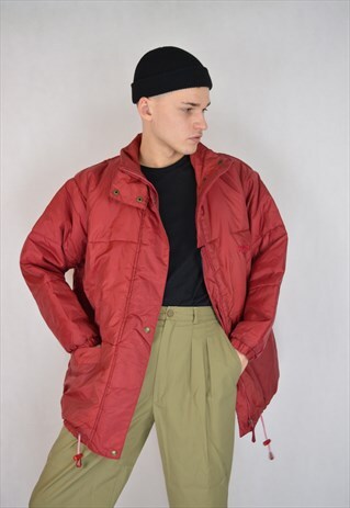 VINTAGE RED SKI PUFFER JACKET