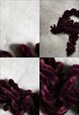 VINTAGE Y2K 00S FUZZY SKINNY MAROON SCARF