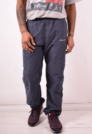 CHAMPION MENS VINTAGE TRACKSUIT TROUSERS MEDIUM BLUE 90S