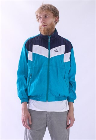 VINTAGE MENS PUMA WINDBREAKER TRACK SUIT JACKET