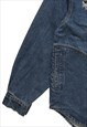 GORPCORE DENIM JACKET GRUNGE UTILITY JEAN BOMBER IN BLUE