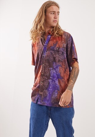 VINTAGE PATTERNED FESTIVAL SHORT SLEEVE SHIRT