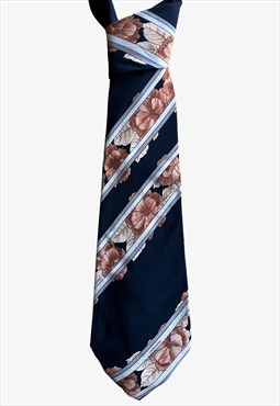 Vintage 90s Leonard Striped Floral Print Tie