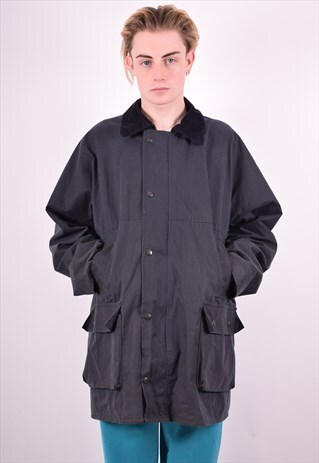 MENS VINTAGE MILITARY JACKET XL NAVY BLUE 90'S