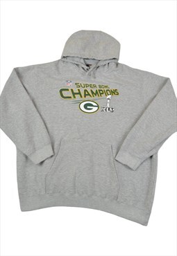 Vintage NFL Green Bay Packers Hoodie Sweatshirt Grey XL