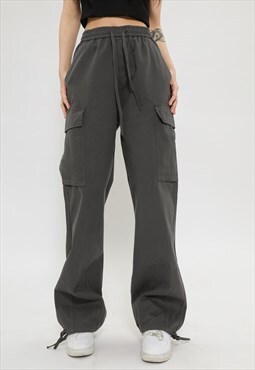 Cargo joggers utility pants skater beam trousers in grey