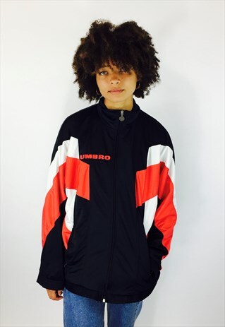 VINTAGE UMBRO BLACK 90S TRACK JACKET