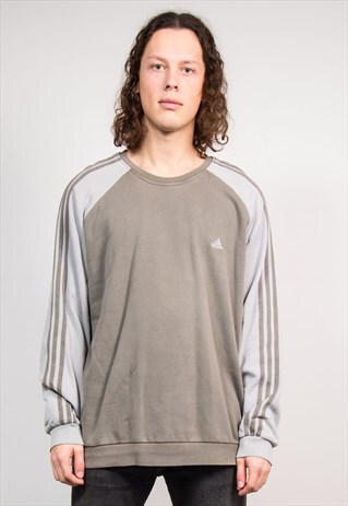 90'S VINTAGE ADIDAS DARK GREY SWEATSHIRT JUMPER