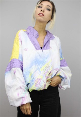 VINTAGE 80S/90S OVERSIZED COLOURFUL PATTERNED PULL OVER