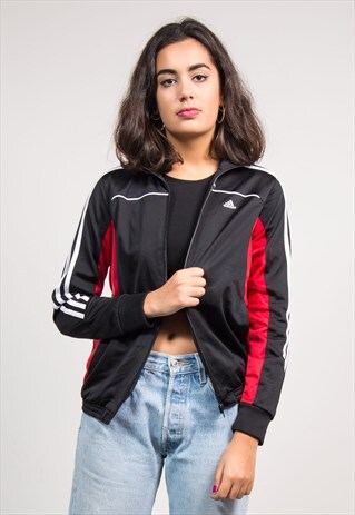 90'S BLACK ADIDAS TRACKSUIT JACKET TOP