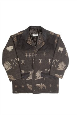 HIRMER Western Buffalo Jacket Brown Wool 90s Mens XL