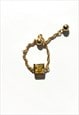 SQUARE CUT CHAIN RING YELLOW STONE GOLD VERMEIL
