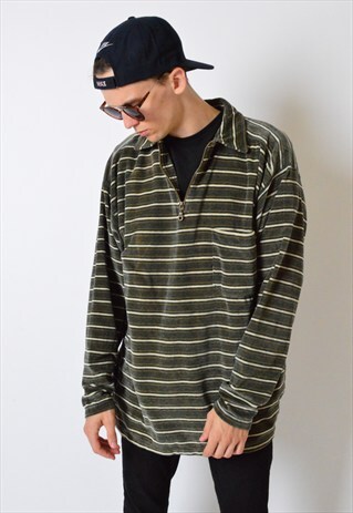 VINTAGE 90S 1/4 ZIPPER VELVETY GRUNGE JUMPER