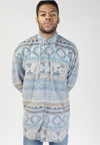 VINTAGE 90S ABSTRACT PATTERNED SHIRT