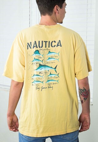 VINTAGE NAUTICA T-SHIRT LOGO 90S XL 9.4
